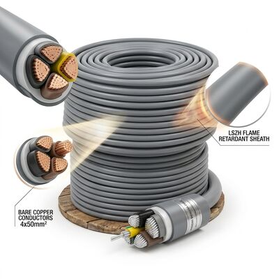 चीन LSZH कम धुआं शून्य हेलोजन पीवीसी अछूता केबल 0.6/1kV 4 कोर 4x50mm2 अग्नि सुरक्षित देने वाला