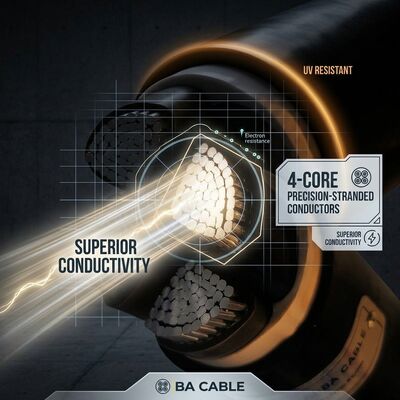 चीन VGV 3x4mm2 UV Resistant PVC Insulated Cable Outdoor Overhead 0.6/1kV IEC60502 Copper देने वाला