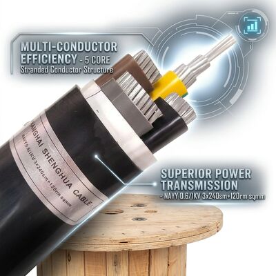 IP68 वाटरप्रूफ पीवीसी अछूता पावर केबल 0.6/1kV 4x25mm2 भूमिगत प्रत्यक्ष दफन देने वाला