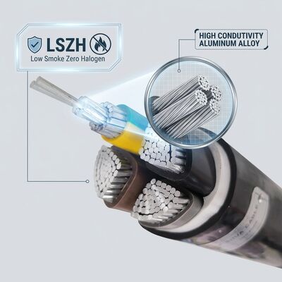LSZH कम धुआं शून्य हेलोजन पीवीसी अछूता केबल 0.6/1kV 4 कोर 4x50mm2 अग्नि सुरक्षित देने वाला
