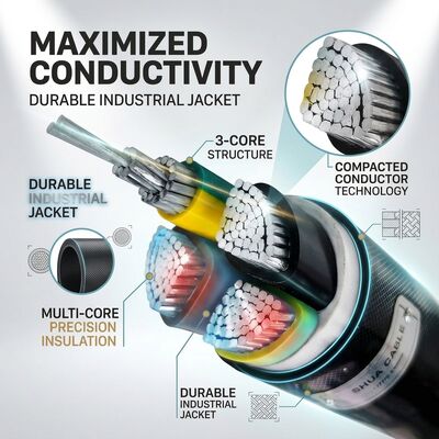 VGV 3x2.5mm2 PVC Insulated Cable 105C Heat Resistant Industrial Wiring 450/750V IEC60228 देने वाला