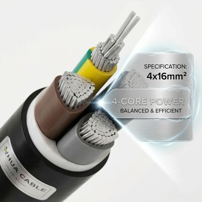 NYY 4x25mm2 PVC Insulated Cable 90C High Temperature Underground 0.6/1kV IEC60502 Power Wire देने वाला