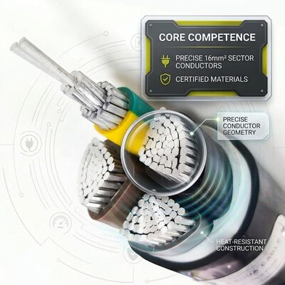 NYY-J 4x16mm2 PVC Insulated Cable 125C High Temperature Furnace Power Cable IEC60502 देने वाला