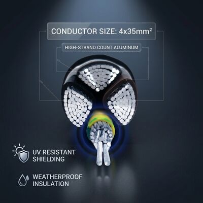 NYY 4x70mm2 Anti UV PVC Insulated Cable Direct Burial Sunlight Resistant 0.6/1kV IEC60502 देने वाला