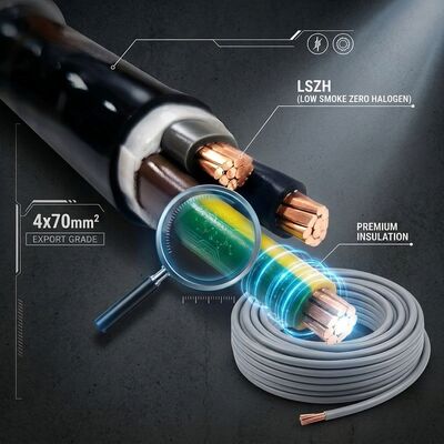 N2XCH 4x25mm2 LSZH PVC Insulated Cable Low Smoke Zero Halogen 0.6/1kV IEC60502 देने वाला