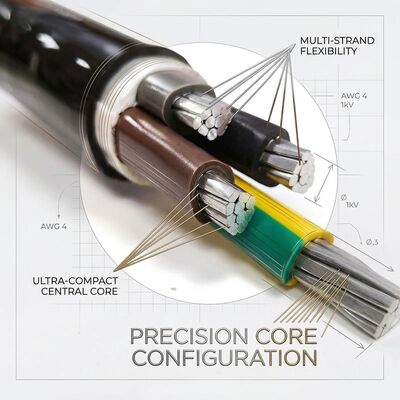 NYY 4x70mm2 Anti UV PVC Insulated Cable Direct Burial Sunlight Resistant 0.6/1kV IEC60502 देने वाला