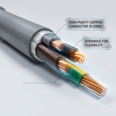 N2XCH-J 5x16mm2 Low Smoke Zero Halogen PVC Insulated Cable Tunnel 0.6/1kV IEC60502 देने वाला